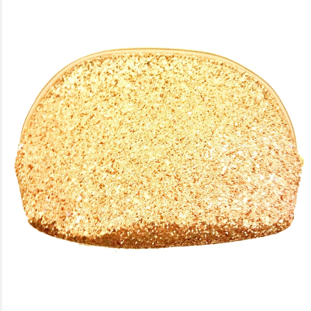 Estee Lauder Pink and Gold Glitter Makeup Bag